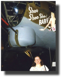 Clarisa Rojas Bazán and the Boeing B-17 G Shoo Shoo Shoo Baby.