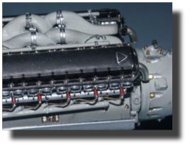 Allison V-1710-33 engine details. Scratch built in metal by Rojas Bazán. 1:15 scale.