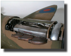 Spitfire Mk I. Rolls Royce Merlin II details. Scratch built in metal by Rojas Bazán. 1:15 scale.