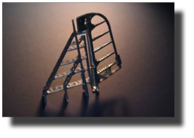 A6M2 Zero. Fin and rudder frames, 1:15 scale. Scratch built in aluminium by Rojas Bazán. 1:15 scale. A6M2 Zero. Fin and rudder frames, 1:15 scale. Scratch built in aluminium by Rojas Bazán. 1:15 scale.