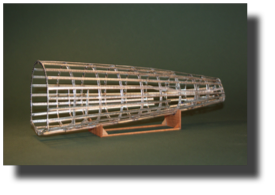 Mitsubishi A6M2 Zero fuselage frame. Scratch built in aluminum by Rojas Bazan. 1:15 scale. Mitsubishi A6M2 Zero fuselage frame. Scratch built in aluminum by Rojas Bazan. 1:15 scale.