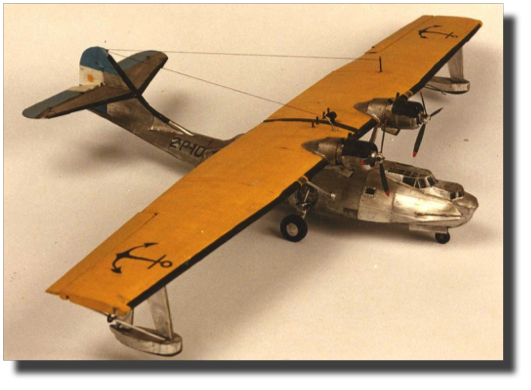 Consolidated PBY Catalina. Scratch built in aluminum by Guillermo Rojas Bazán. 1:40 scale model. Museo Naval de la Nación, Buenos Aires, Argentina.