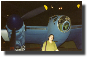 Model Maker Guillermo Rojas Bazán and the Mosquito.