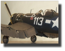 F4U-1 Corsair. Scratch built in metal by Rojas Bazán. Scale 1:15. Engineering model.