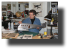 Guillermo Rojas Bazan in his workshop in Royal Oak MI, working on his model of Junkers G24.