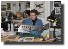 Guillermo Rojas Bazan in his workshop in Royal Oak MI, working on his model of Junkers G24. Guillermo Rojas Bazan in his workshop in Royal Oak MI, working on his model of Junkers G24.