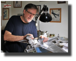 Model Maker Guillermo Rojas Bazán working on his model of Ju 87 B-1, 2018. Model Maker Guillermo Rojas Bazán working on his model of Ju 87 B-1, 2018.