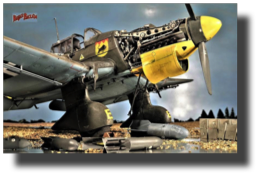 Junkers Ju 87 B-1 Stuka. Scratch built in metal by Rojas Bazán. 1:16 scale. Diorama.