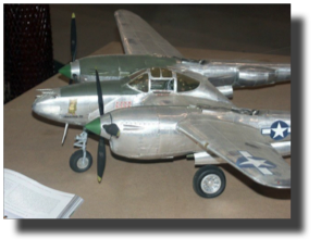 Lockheed P-38 Lightning. Scratch built in metal by Rojas Bazán. 1:15 scale.