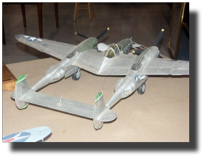 Lockheed P-38 Lightning. Scratch built in metal by Rojas Bazán. 1:15 scale.