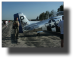 Rojas Bazán and P-51 D at Thunder Over Michigan.