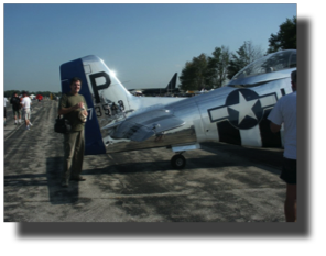 Rojas Bazán and P-51 D. Rojas Bazán and P-51 D.